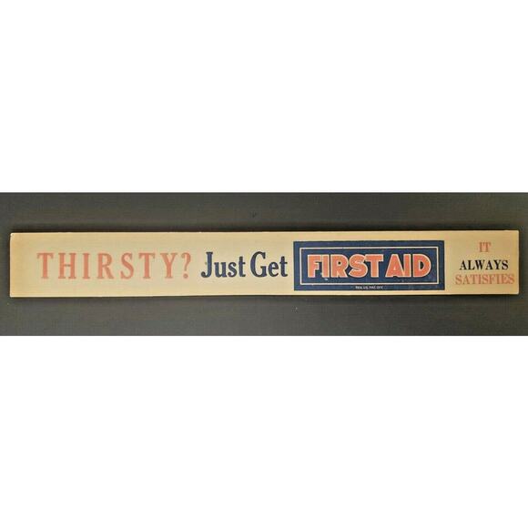 Vintage Advertising First Aid Store Display Sign 10" x 1.25" New Old Stock - Picture 2 of 3